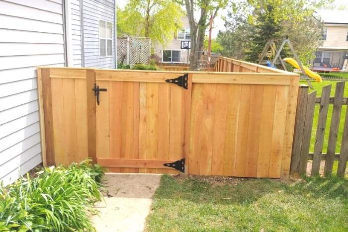 Wood residential privacy fence